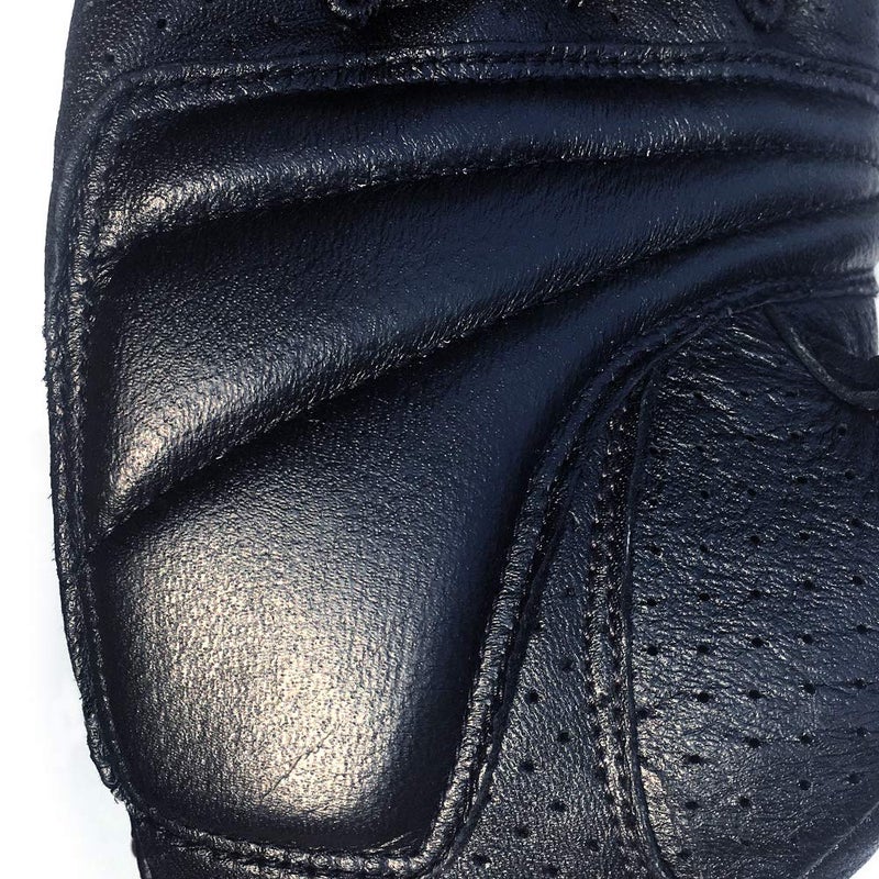 KAIWENDE Half Finger Men's Motorcycle Gloves Gel Padded Fingerless Leather Motorbike Gloves (Black, Medium) - Image 5
